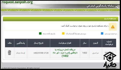 سیستم پاسخگویی سازمان سنجش